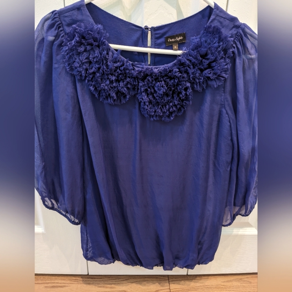 Women's Silk Bubble Hem Blouse
